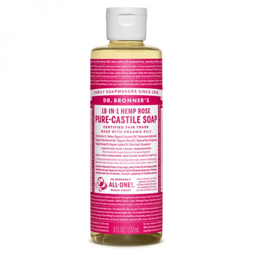 Dr Bronners 18-in-1 Pure Castile Soap - Rose - 237ml bottle