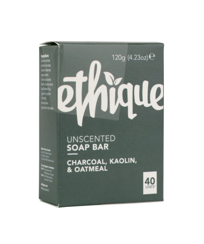 Ethique Unscented Charcoal, Kaolin & Oatmeal Soap Bar