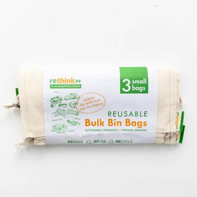 RETHINK REUSABLE BULK BIN BAGS SMALL – 3 PACK