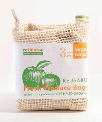 Rethink Reusable Produce Bags – 3 Pack (Large)