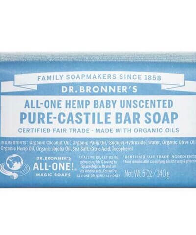 Dr Bronner's Baby Sensitive Unscented Soap Bar