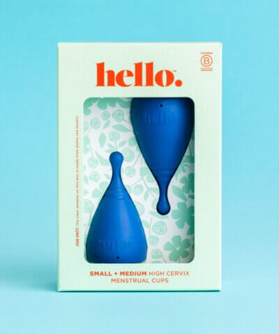 the hello cup high cervix double s + m blue