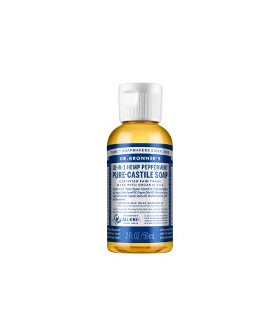Dr Bronners 18-in-1 Pure Castile Soap - Peppermint - 59ml bottle