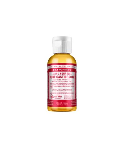 Dr Bronners 18-in-1 Pure Castile Soap - Rose - 59ml bottle