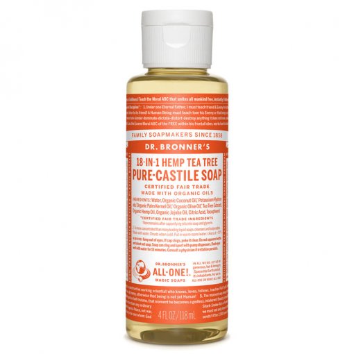 Dr Bronners 18-in-1 Pure Castile Soap - Tea Tree - 237ml bottle