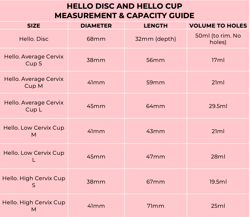 THE HELLO CUP AVERAGE CERVIX MENSTRUAL CUP