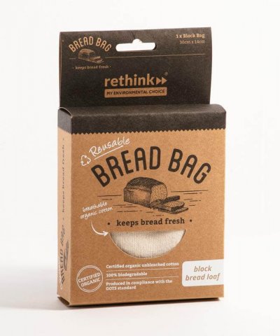 RETHINK REUSABLE BREAD BAG – SHORT / BLOCK