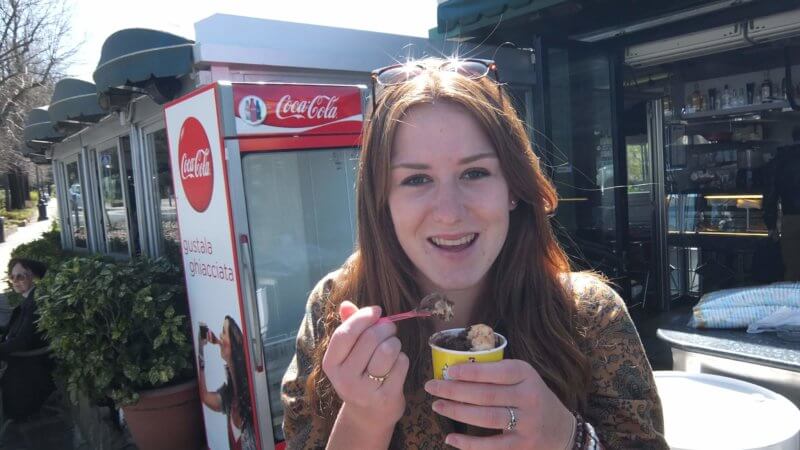 Girl eating ice cream