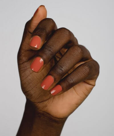 Sienna nail polish courage warm terracotta