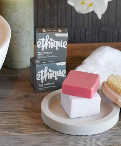 Ethique Bar Minimum & In the Buff- Unscented Solid Shampoo Bar & Solid Conditioner Bar for Sensitive Skin