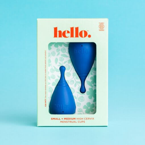 the hello cup high cervix double s + m blue