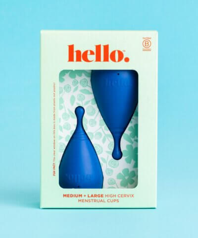 the hello cup high cervix double m + l blue