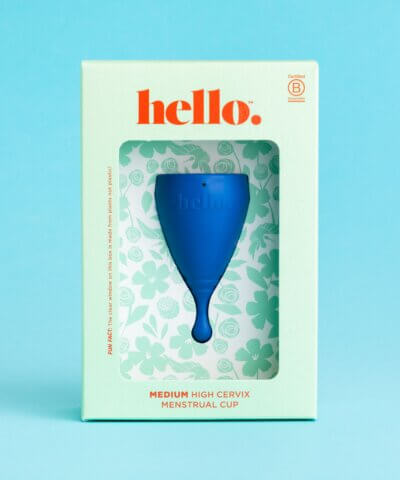 the hello cup high cervix medium blue