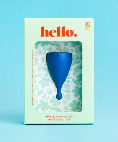 the hello cup high cervix small blue