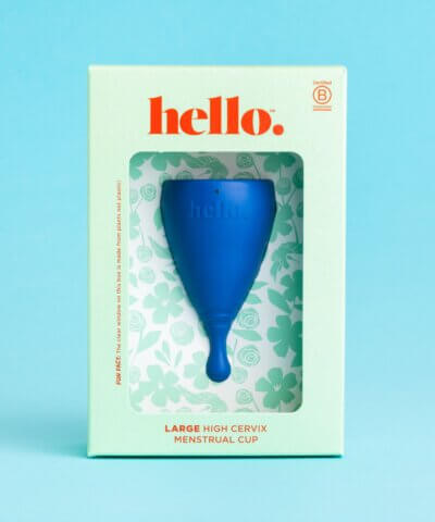 the hello cup high cervix large blue