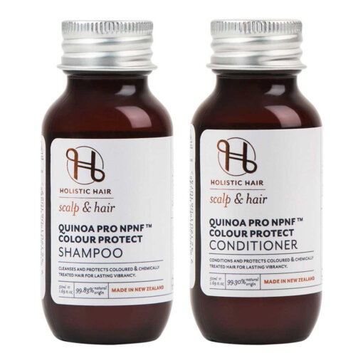 holistic hair quinoa pro npnf colour protect shampoo & conditioner travel set